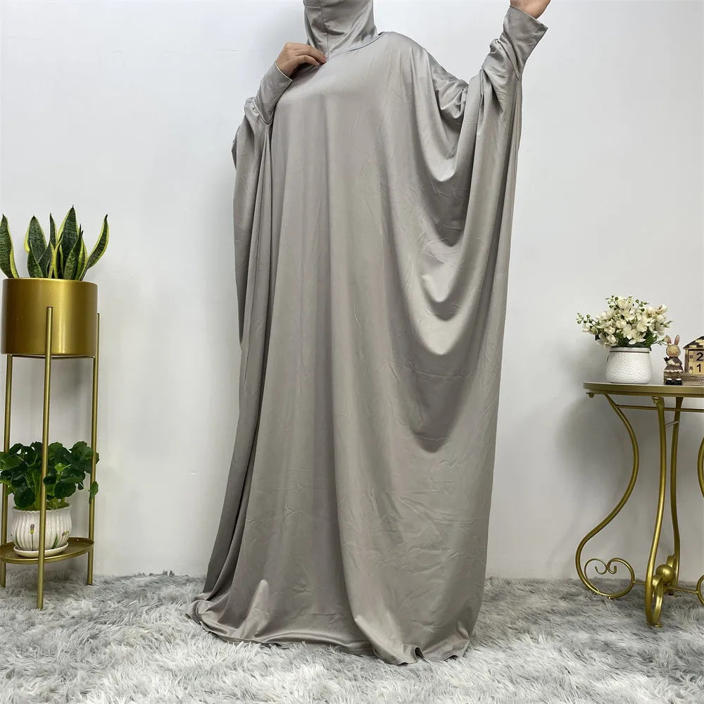 Solid Color Long Sleeve Loose Abaya