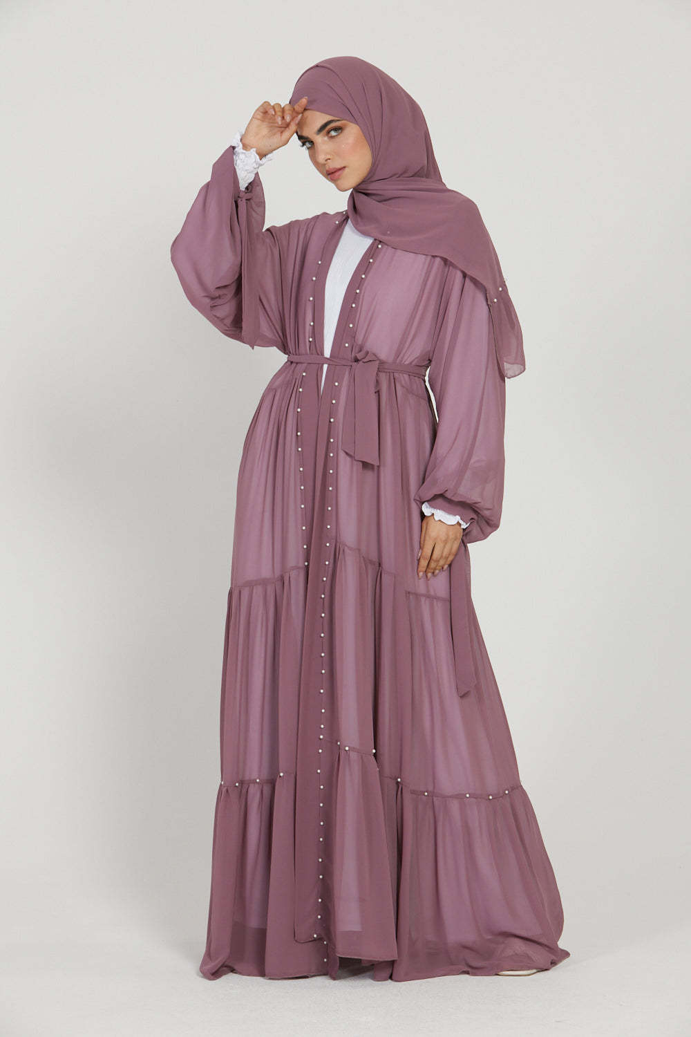 Beaded Lacing Chiffon Robe