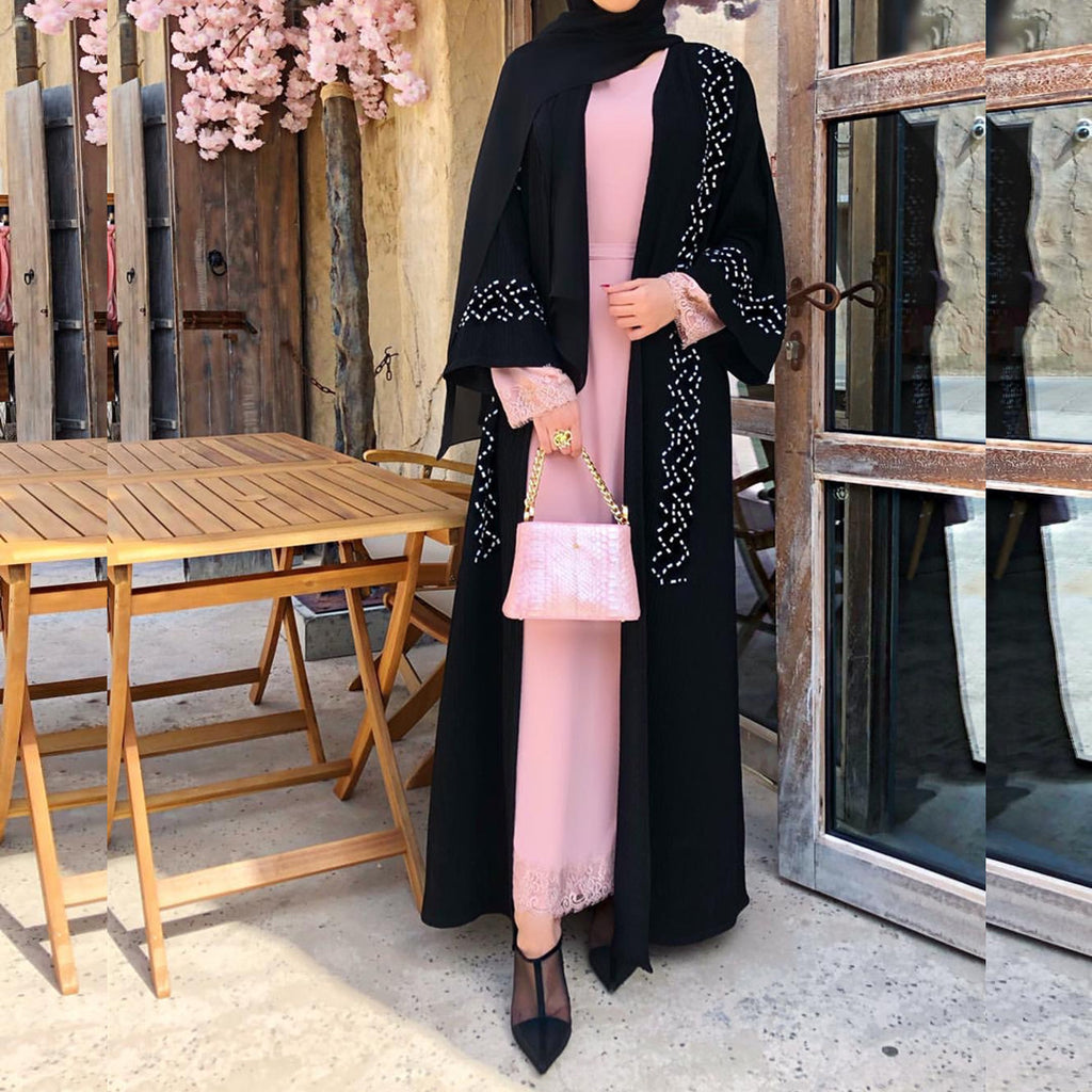 Solid Color Beaded Robe