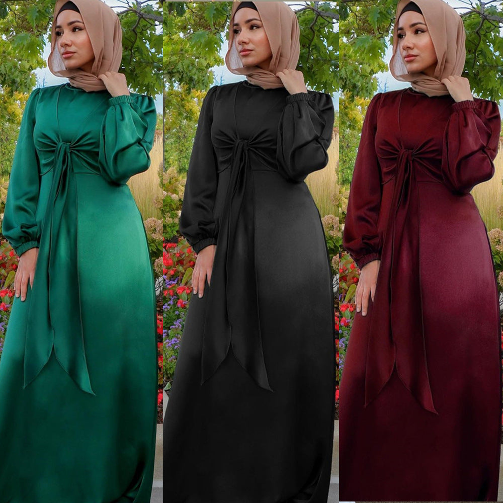 Rose Satin Abaya