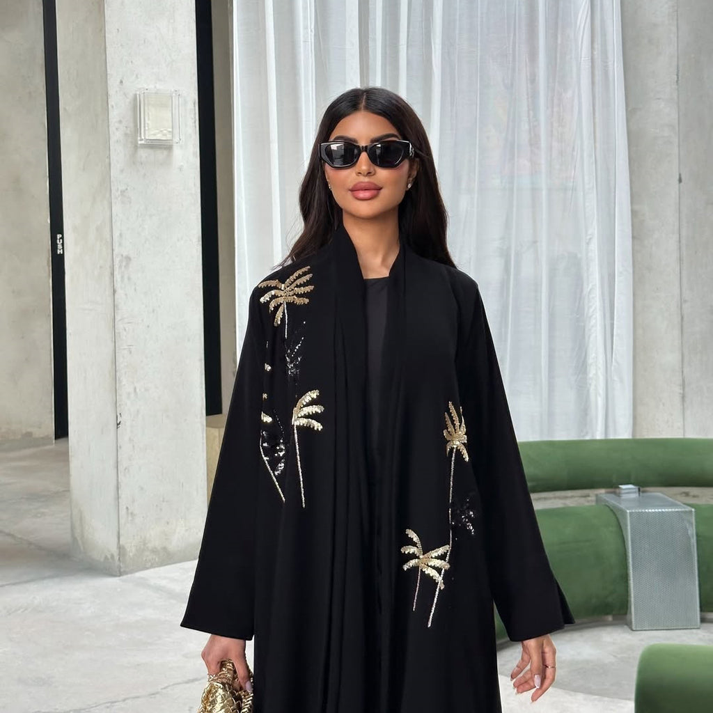 Palm Embroidered Robe