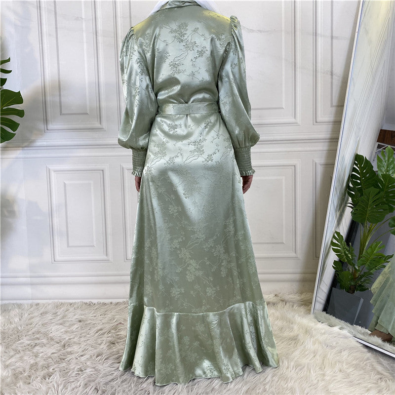 Satin Flower Abaya