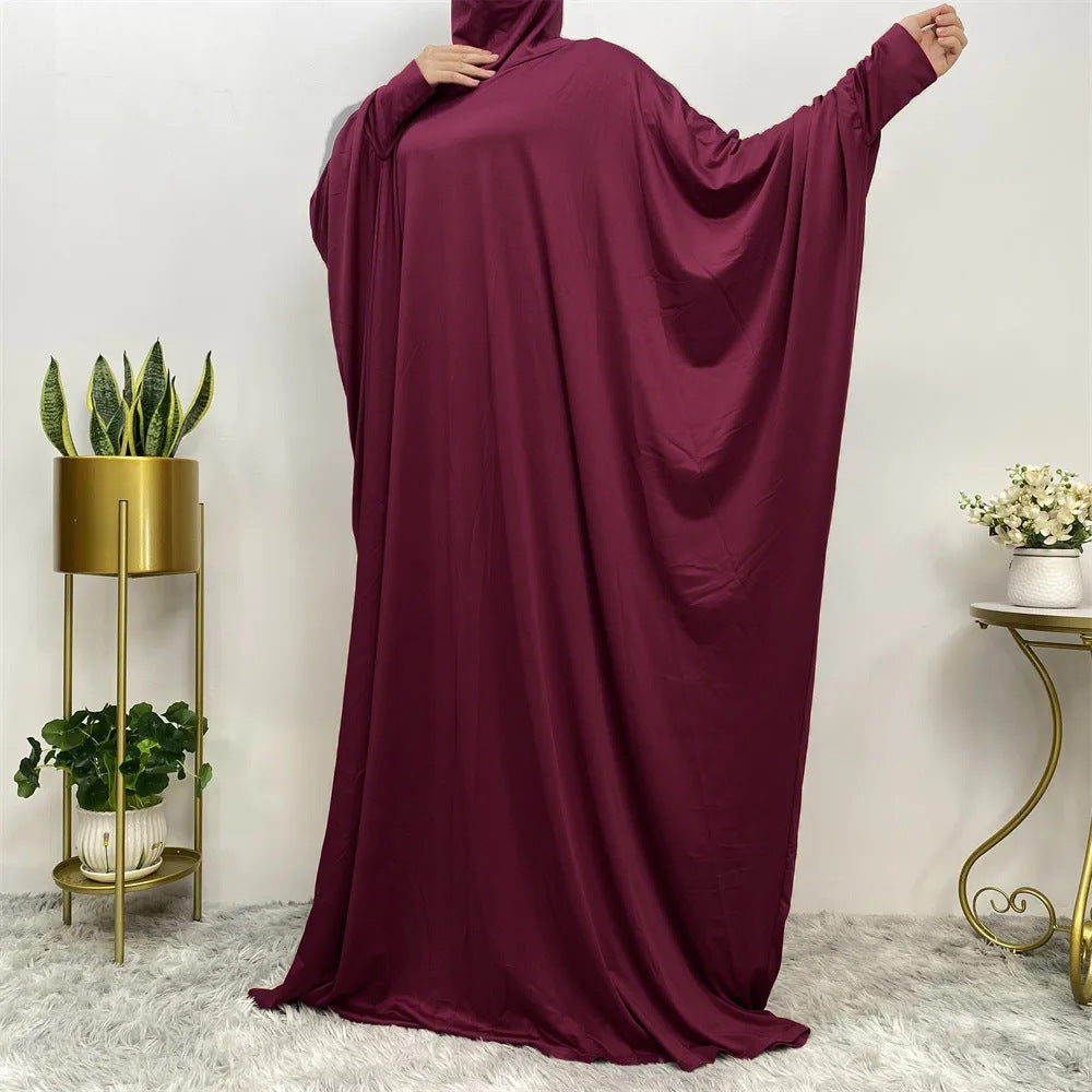 Solid Color Long Sleeve Loose Abaya