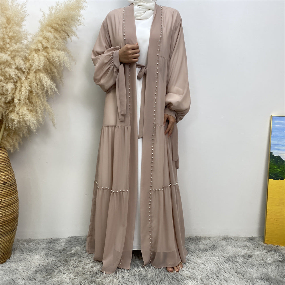 Beaded Lacing Chiffon Robe