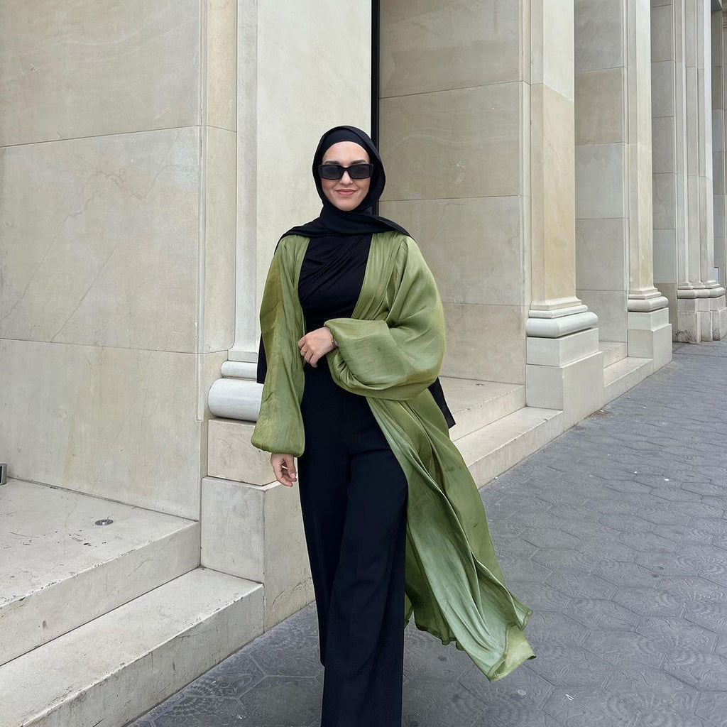 Satin Puff Sleeve Robe