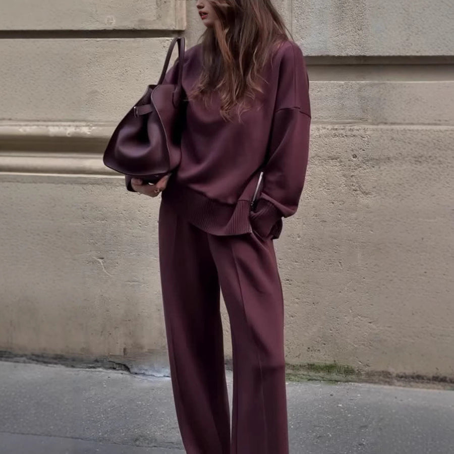 Casual Loose Pockets Trousers Two-piece Set