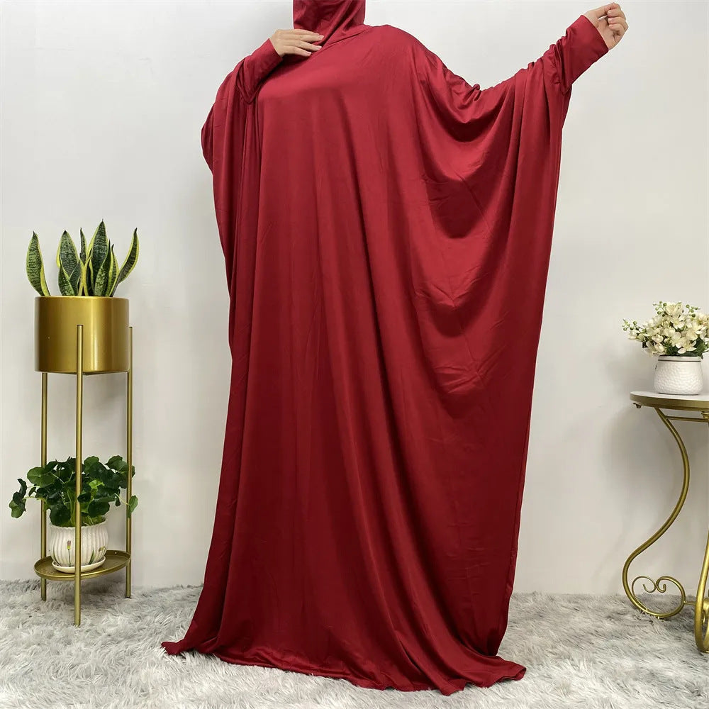 Solid Color Long Sleeve Loose Abaya