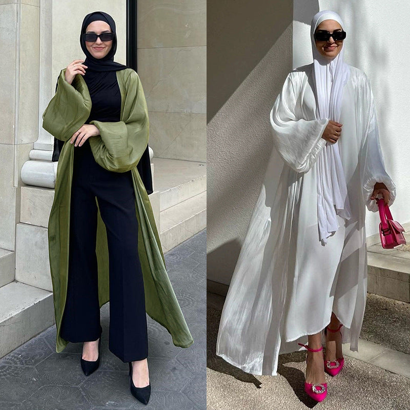 Satin Puff Sleeve Robe