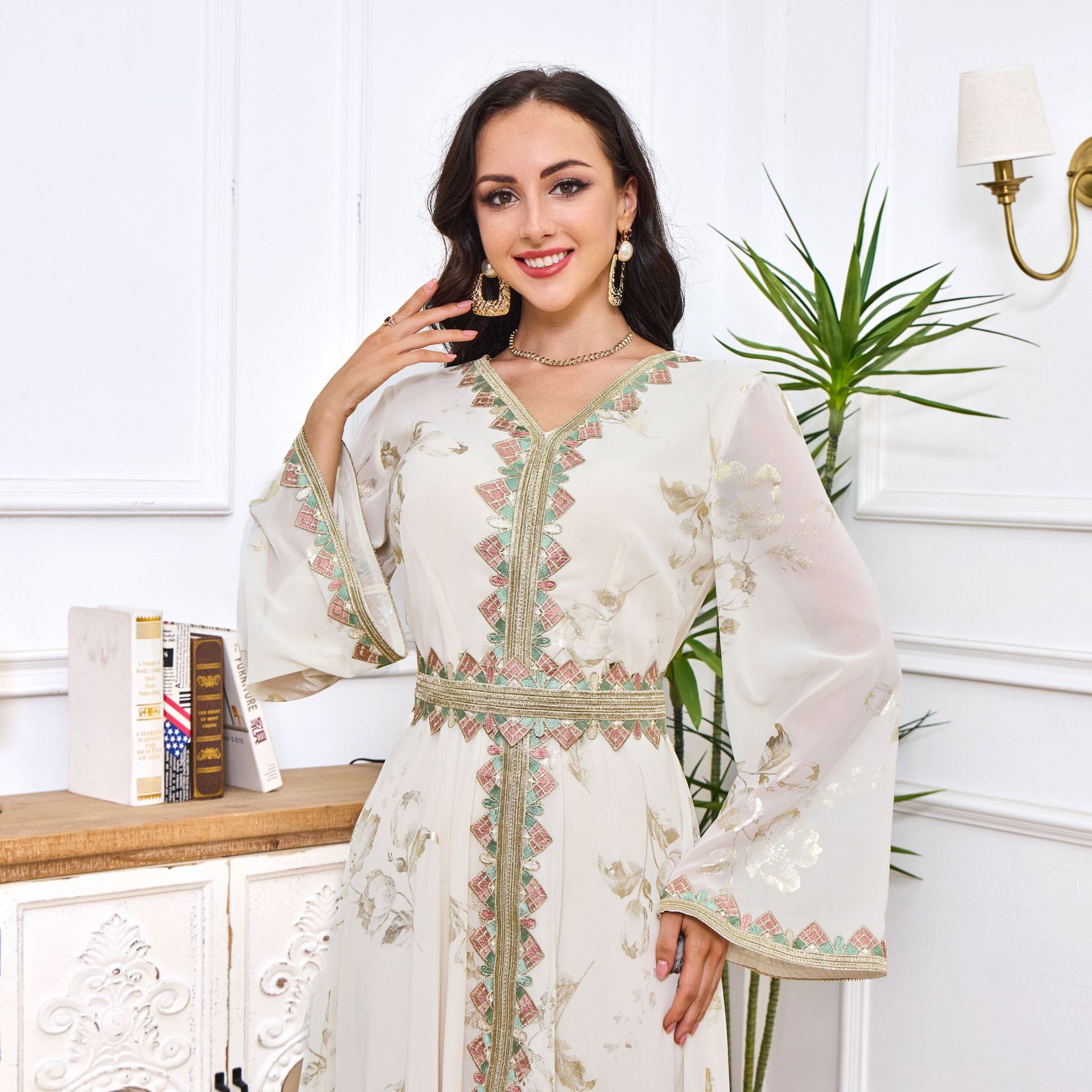 Gold Plaited Abaya