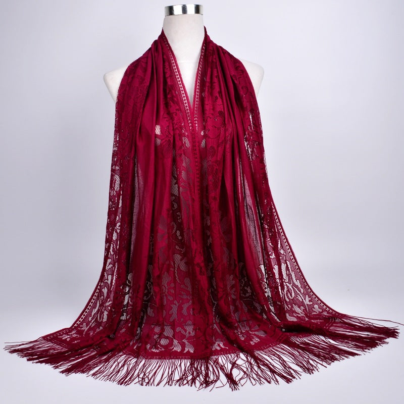 Lace Hijab With tassels