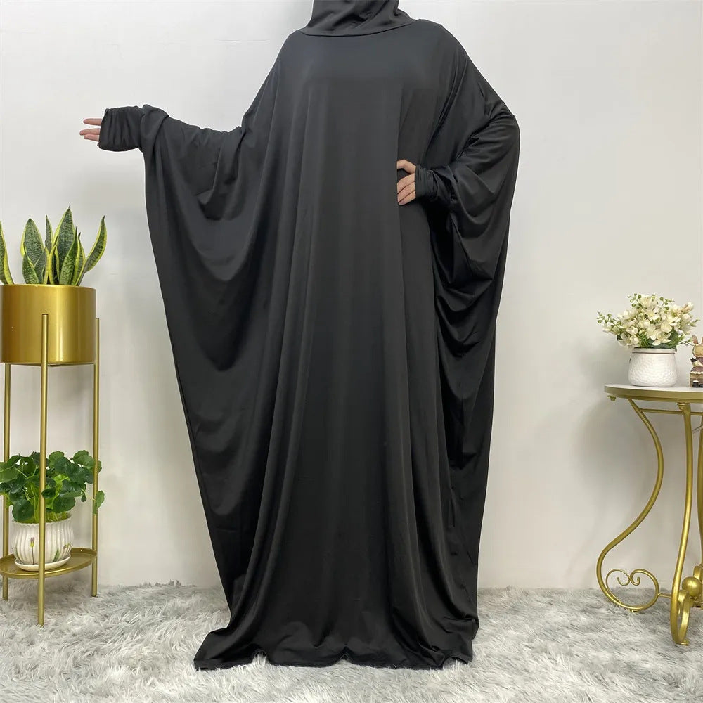 Solid Color Long Sleeve Loose Abaya