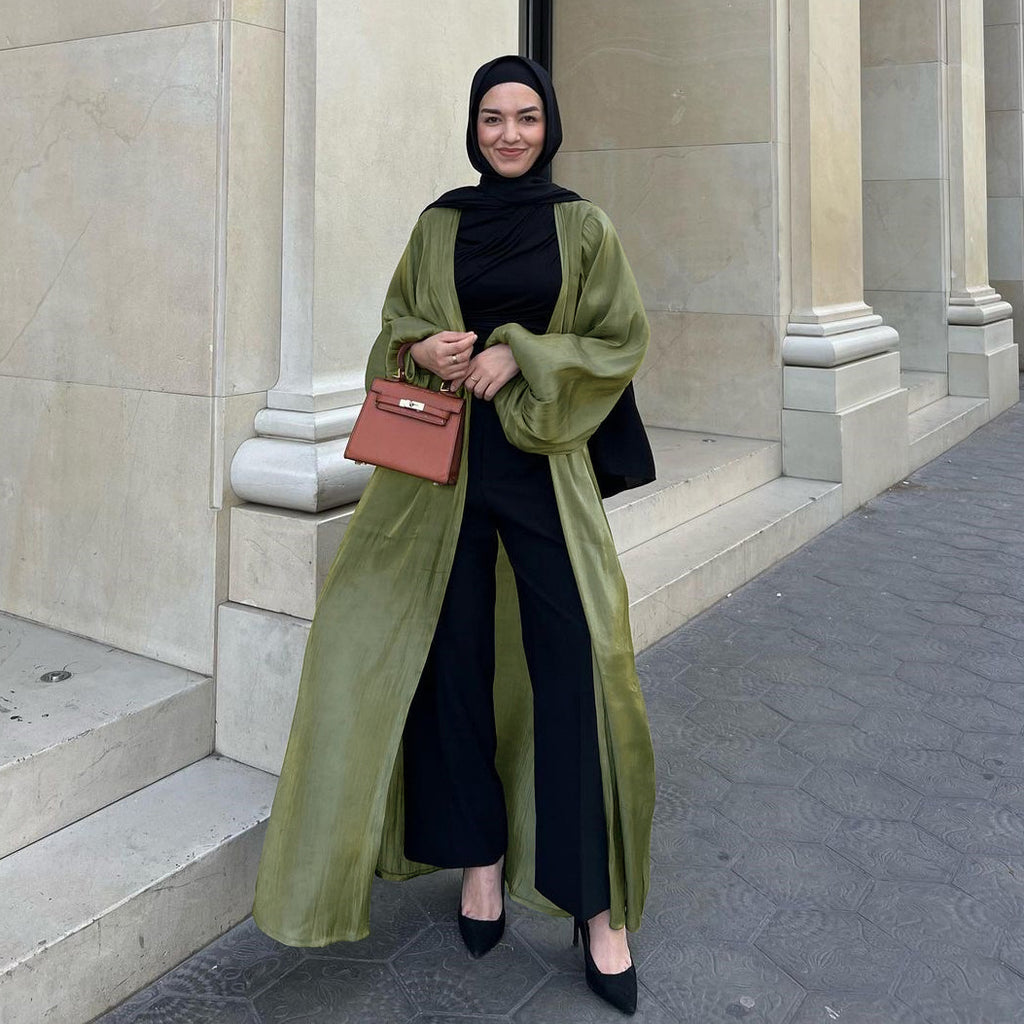 Satin Puff Sleeve Robe