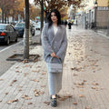 Button Sweater Jacket And Sheath Skirt Set