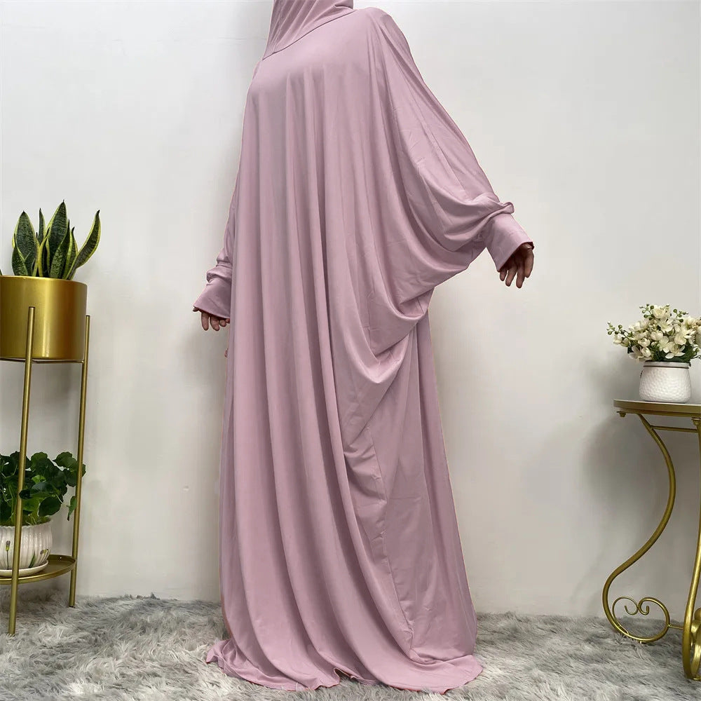 Solid Color Long Sleeve Loose Abaya