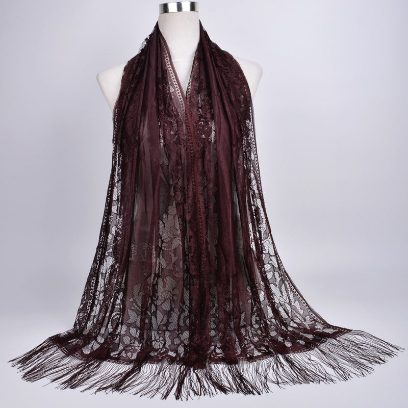 Lace Hijab With tassels