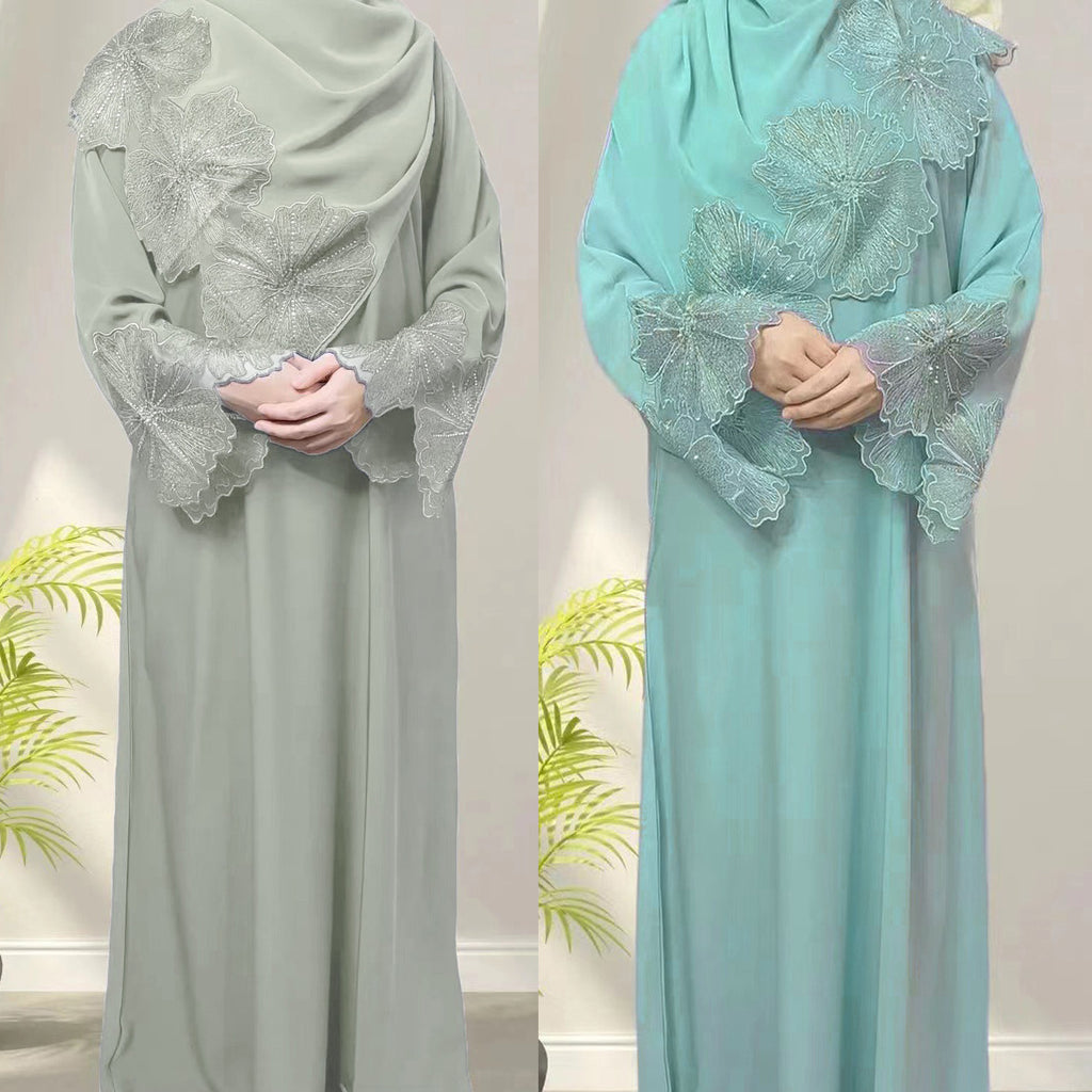Pastel Abaya With Hijab
