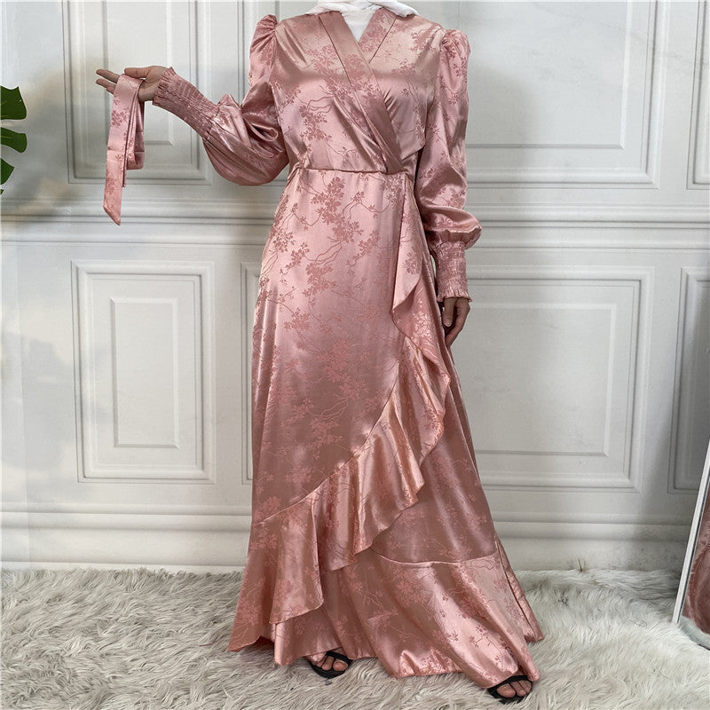 Satin Flower Abaya