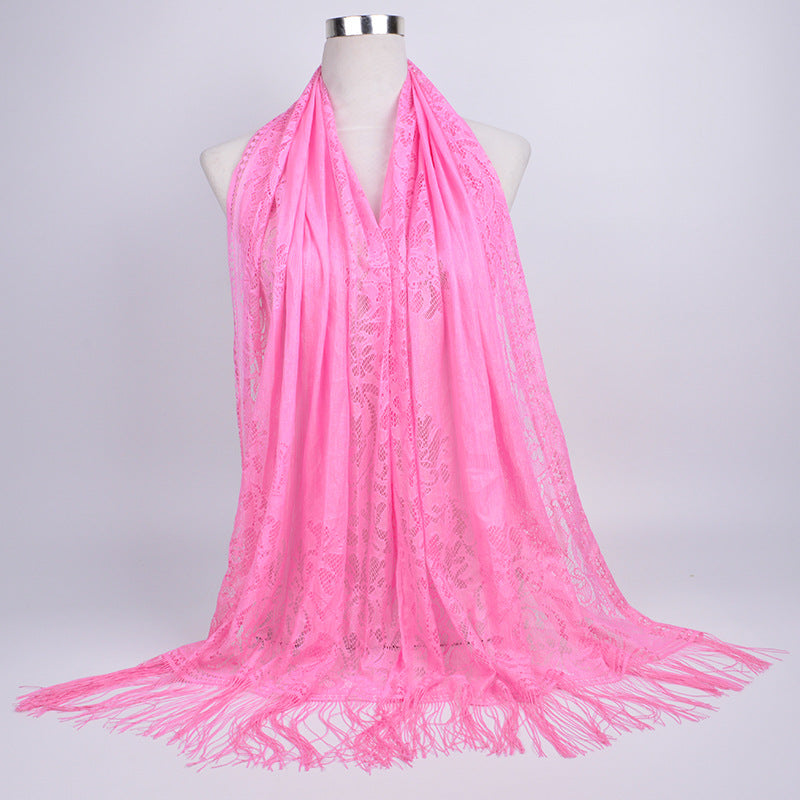 Lace Hijab With tassels
