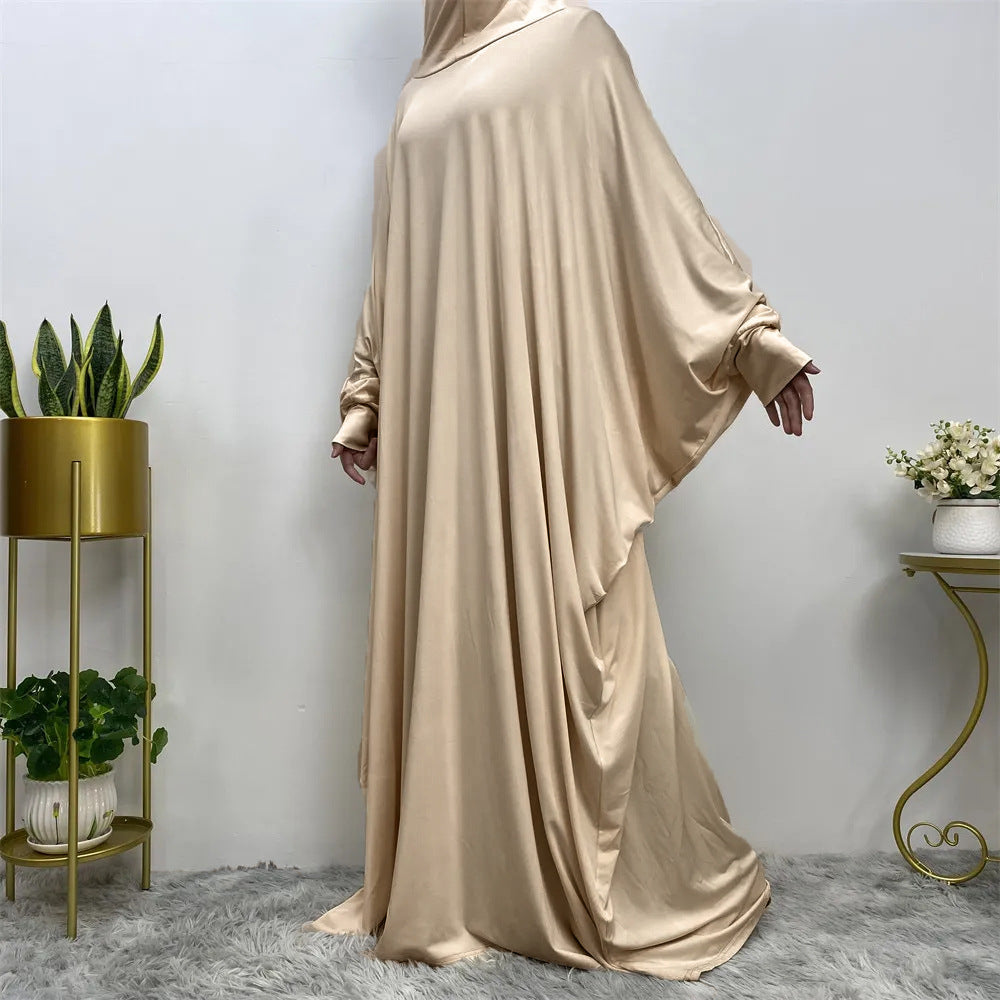 Solid Color Long Sleeve Loose Abaya