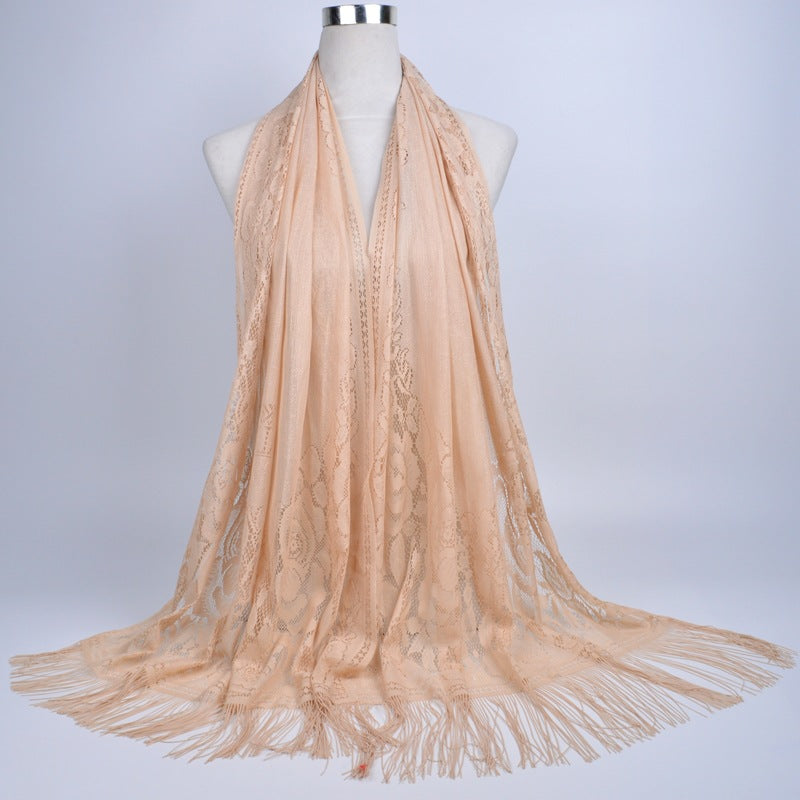 Lace Hijab With tassels