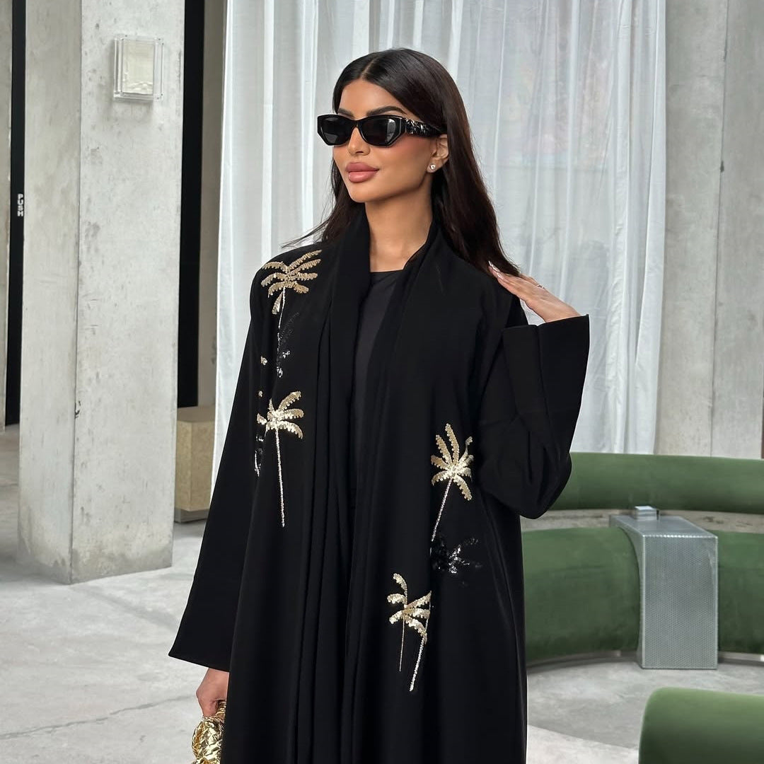 Palm Embroidered Robe
