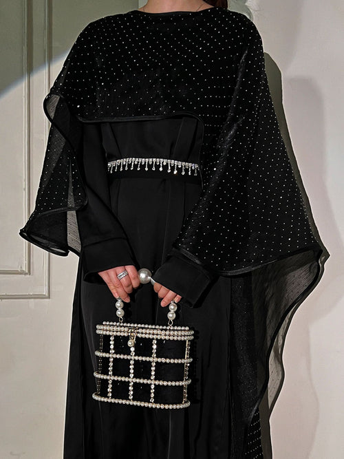 Beaded HighLow Cape Abaya