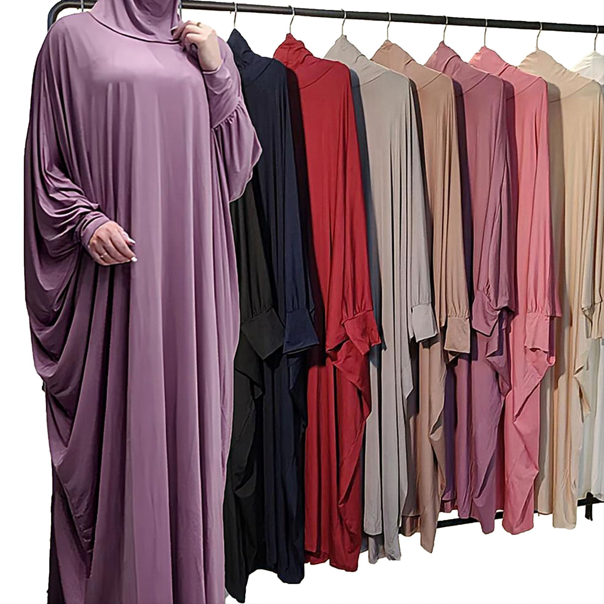 Solid Color Long Sleeve Loose Abaya