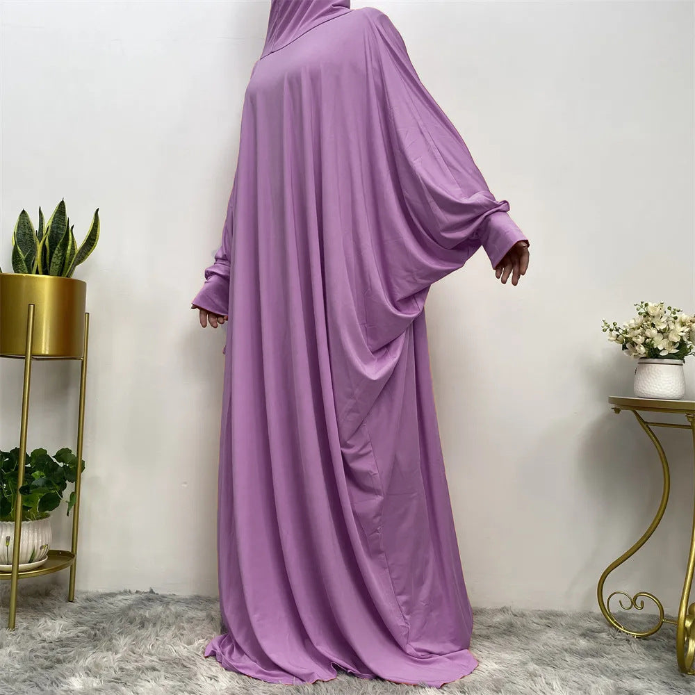 Solid Color Long Sleeve Loose Abaya