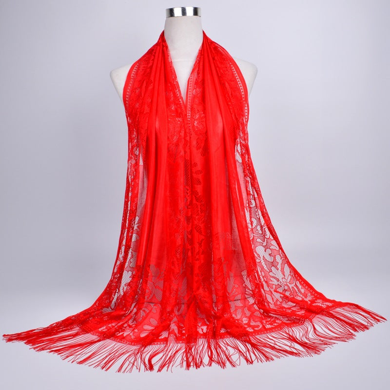 Lace Hijab With tassels