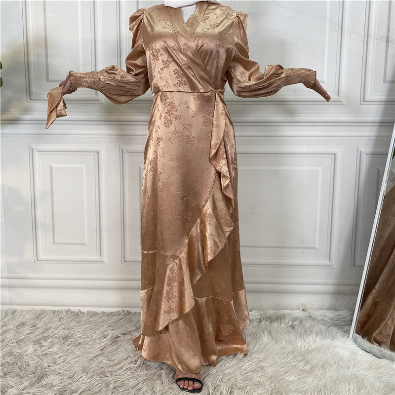 Satin Flower Abaya
