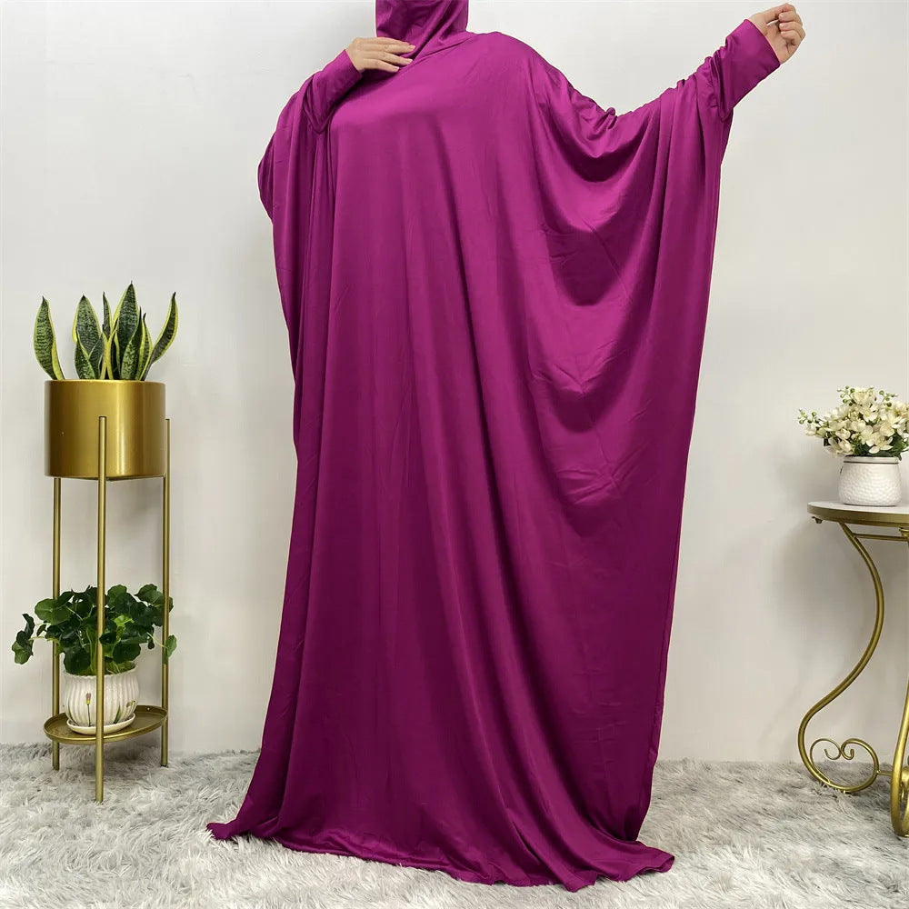 Solid Color Long Sleeve Loose Abaya