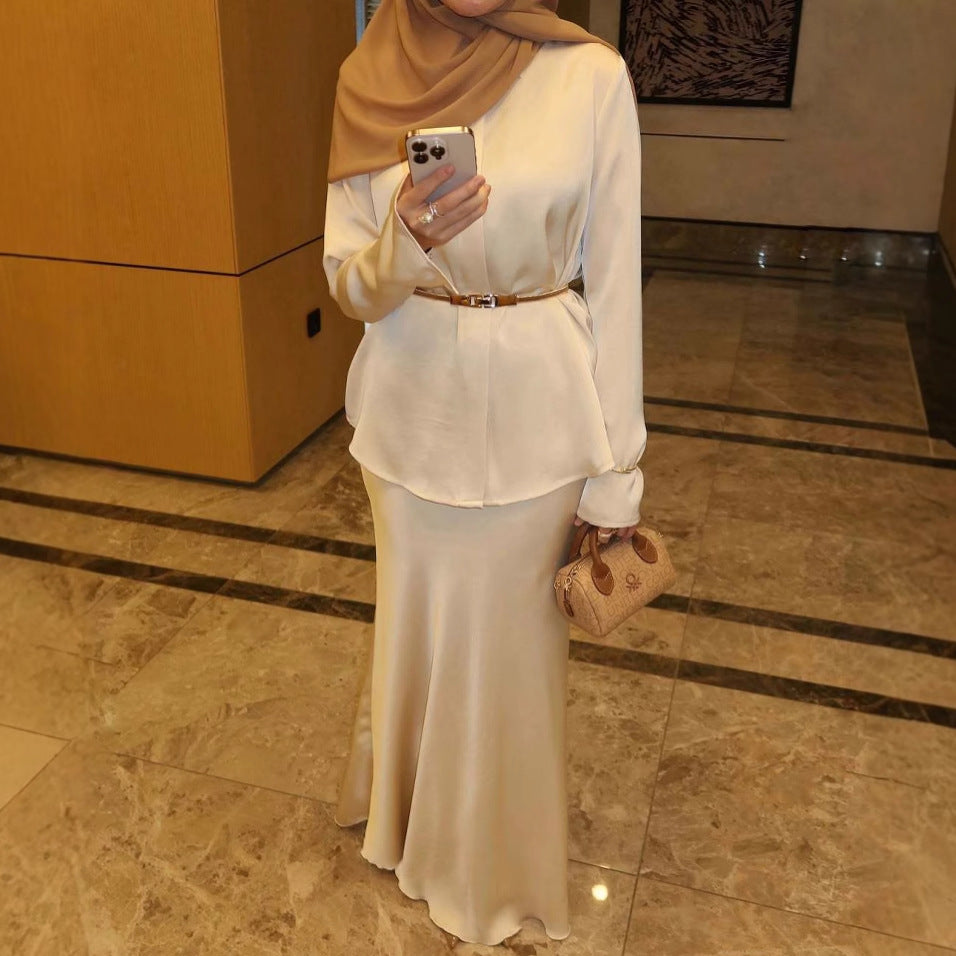 Versatile Buttoned Jacket And Sheath Skirt Set
