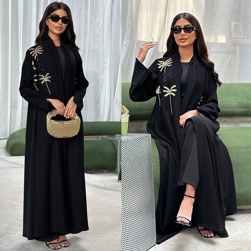 Palm Embroidered Robe