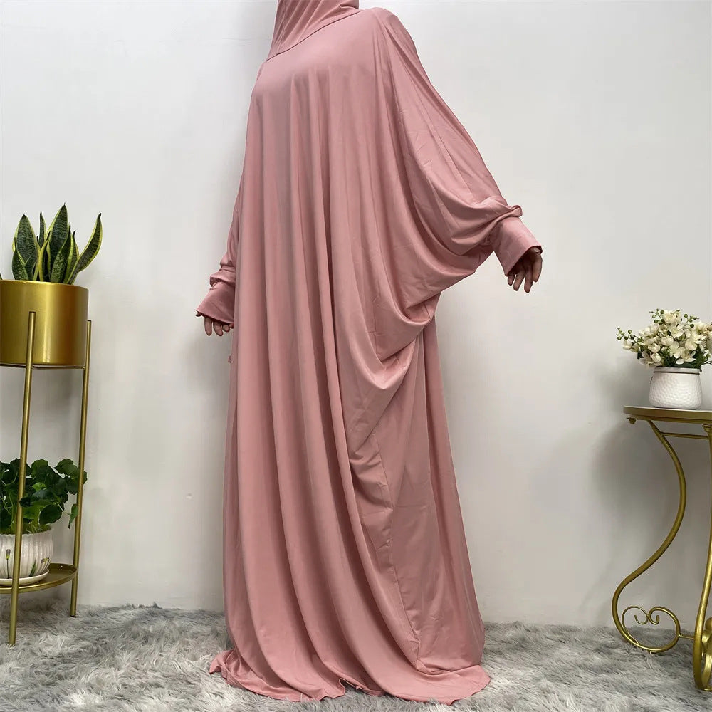 Solid Color Long Sleeve Loose Abaya