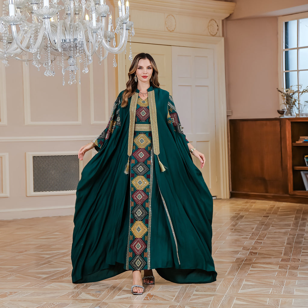 Embroidered Abaya Light Two-Piece