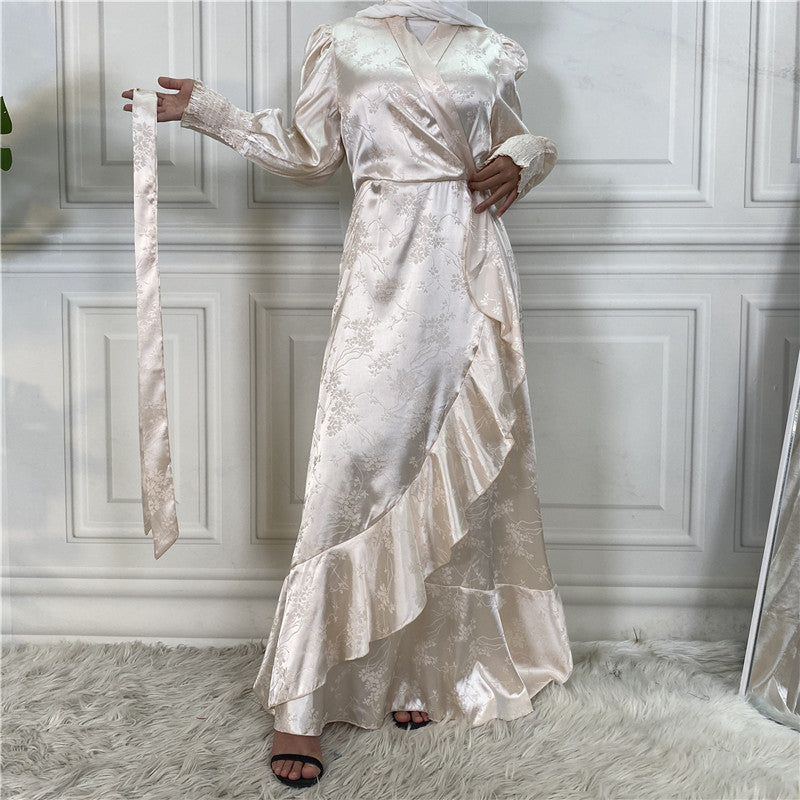 Satin Flower Abaya