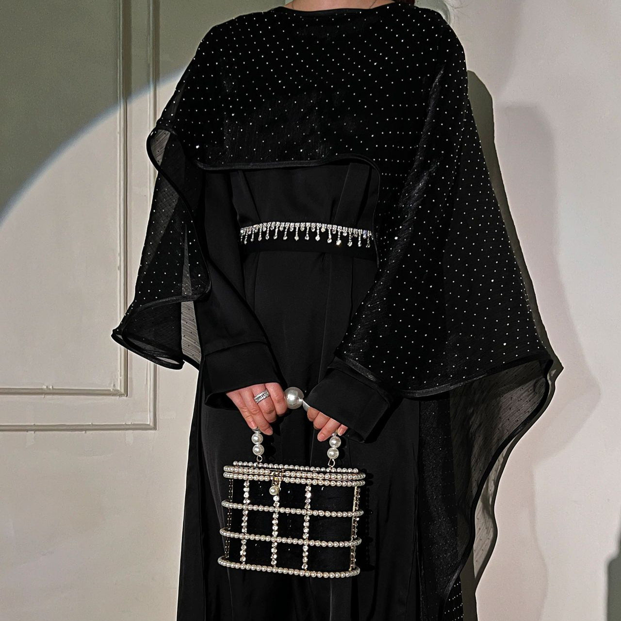 Beaded HighLow Cape Abaya