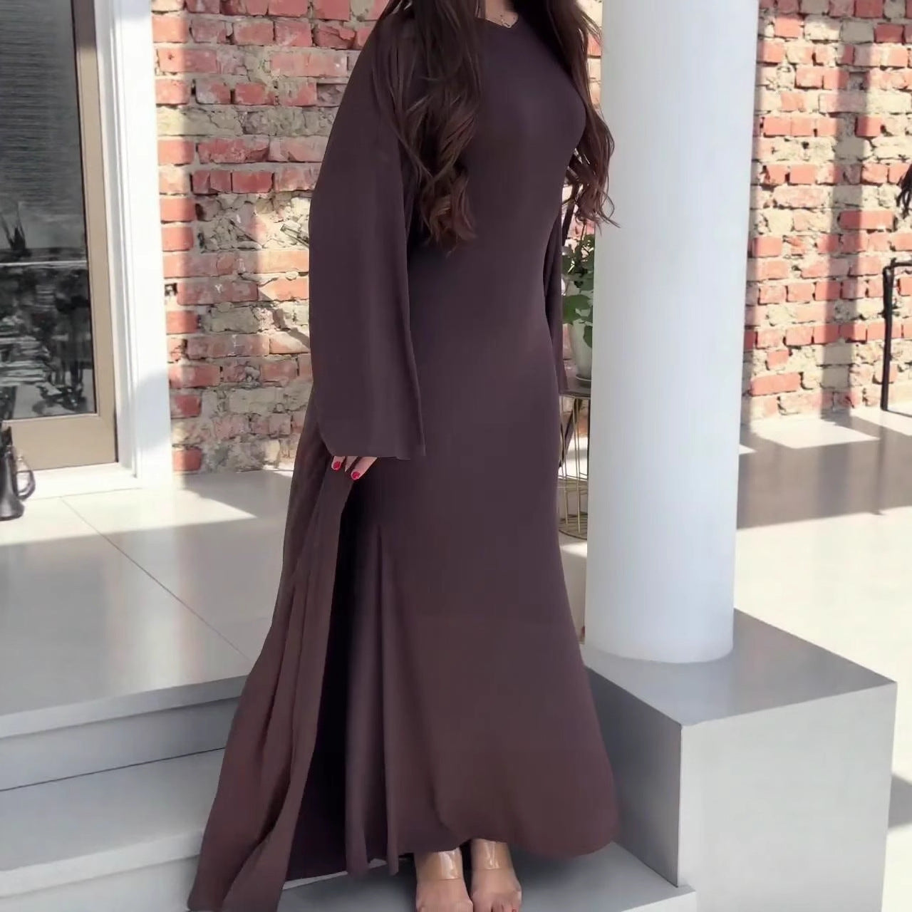Two-piece Solid Abaya