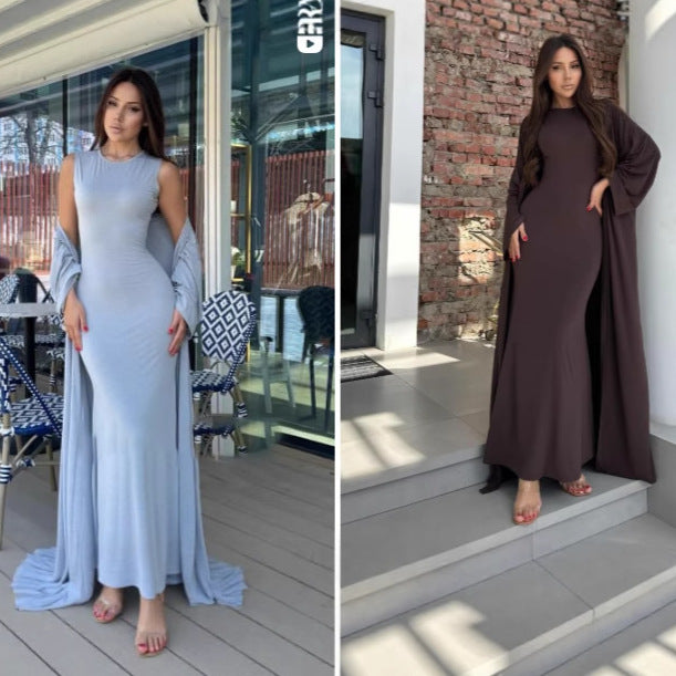 Two-piece Solid Abaya