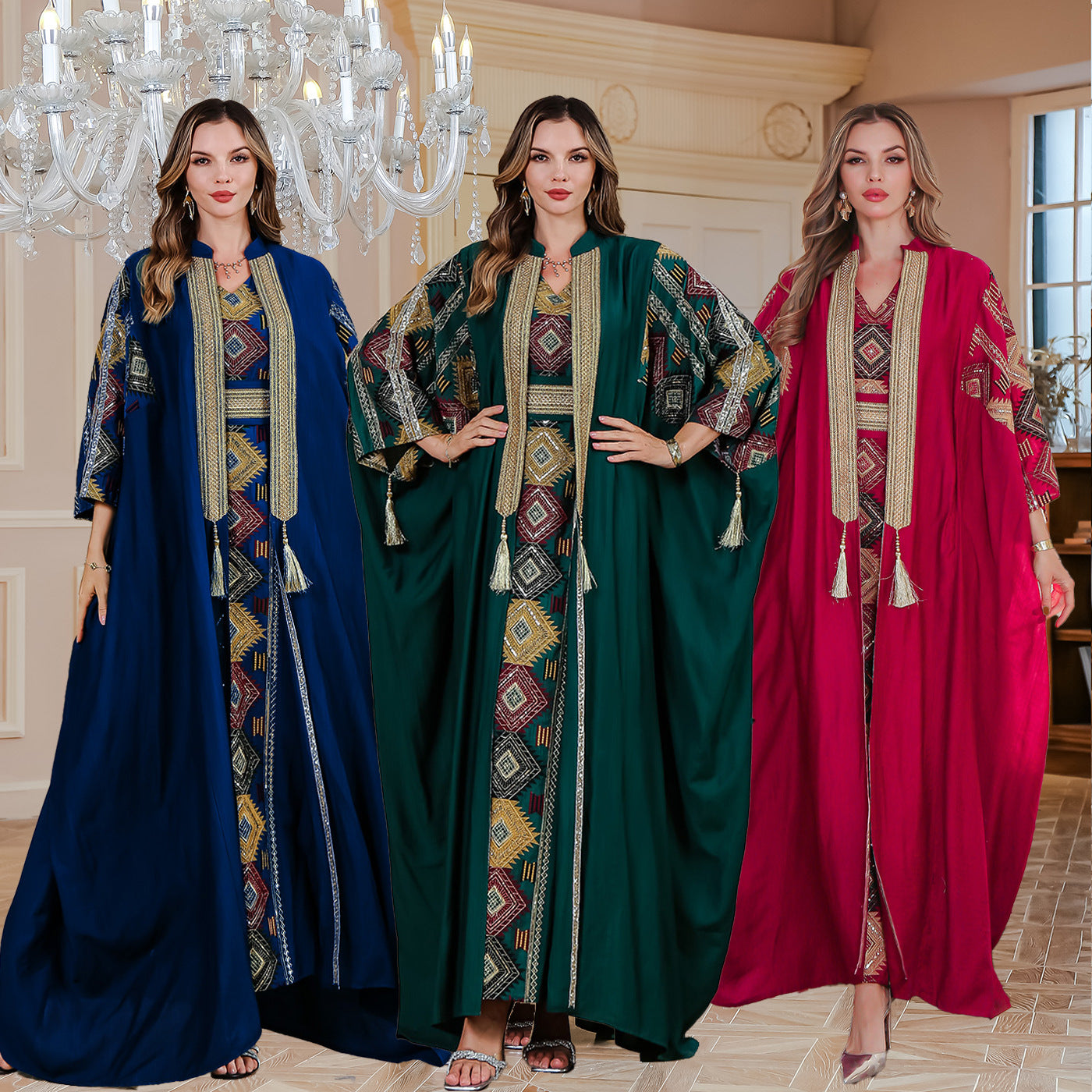 Embroidered Abaya Light Two-Piece